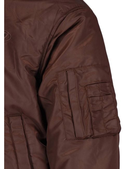 DIESEL Blue Embroidered Ribbed Jacket for men