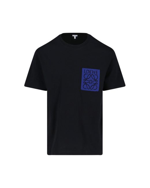 Loewe Logo Embroidery T-shirt in Black for Men | Lyst