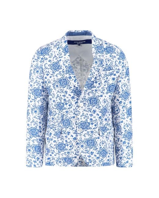 Junya Watanabe Blue Floral Single-Breasted Blazer for men