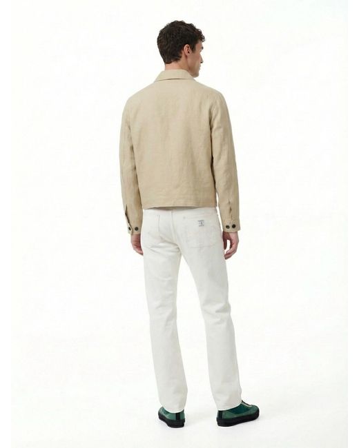 TONYWACK Natural Linen Blend Button Jacket for men