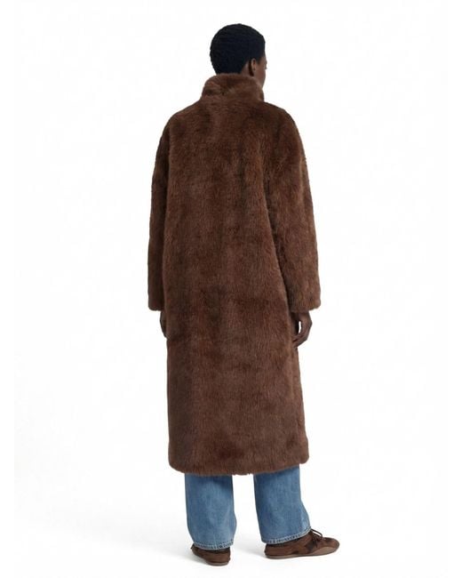 Frankie Shop Brown Faux Fur Coat "Ravello"