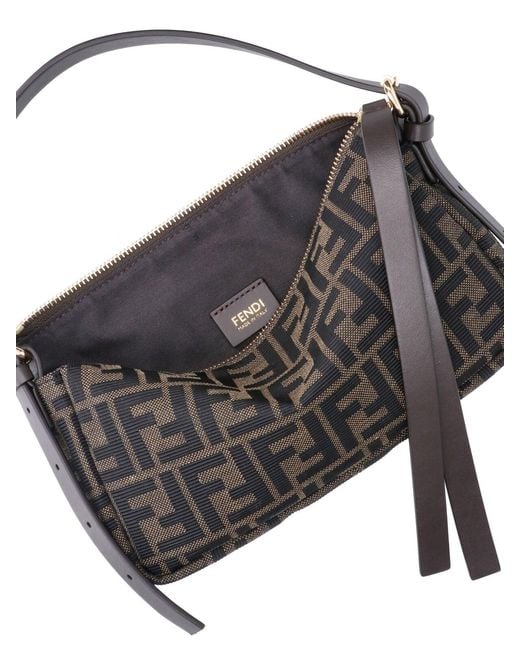 Fendi Black Shoulder Bag "Zip Top"