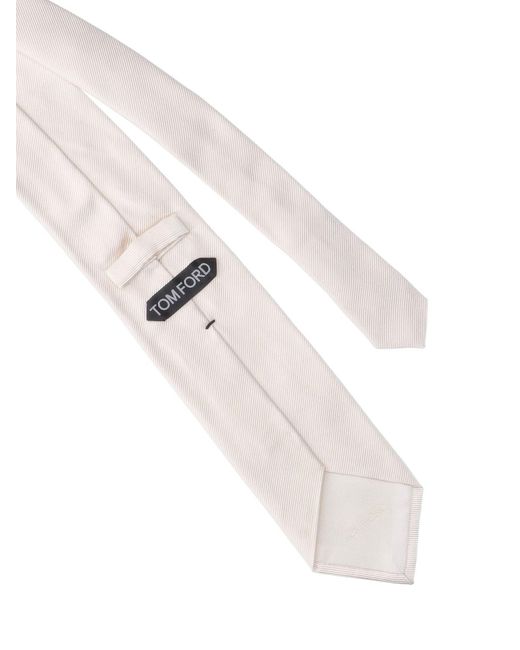 Tom Ford White Mulberry Silk Tie for men