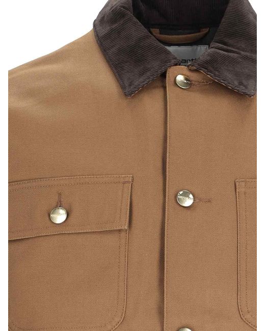 Carhartt Brown Logo Button Jacket for men