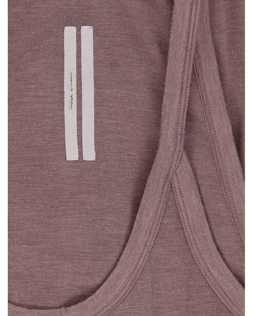 Rick Owens Purple Wool And Silk Tank Top