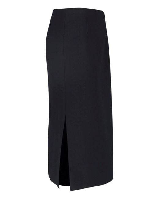 Fendi Blue Midi Wool Skirt
