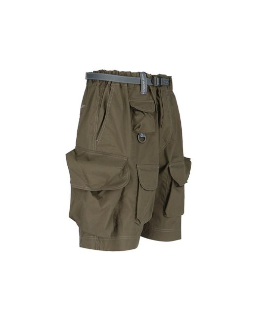 Pantaloncini Cargo Oversize Con Cintura di And Wander in Green da Uomo