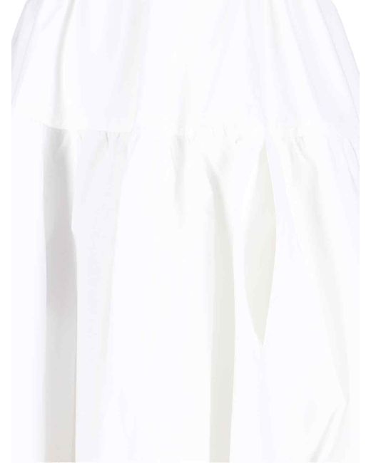 Gonna Midi Svasata di Patou in White