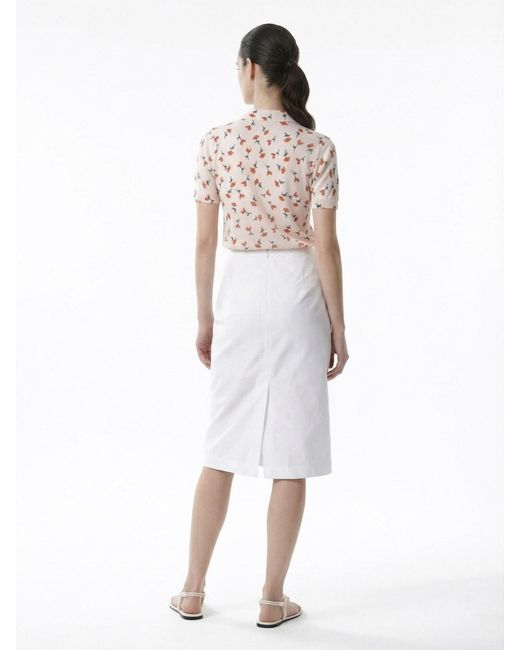 Jil Sander Pink Light Floral Print Short-Sleeve Top