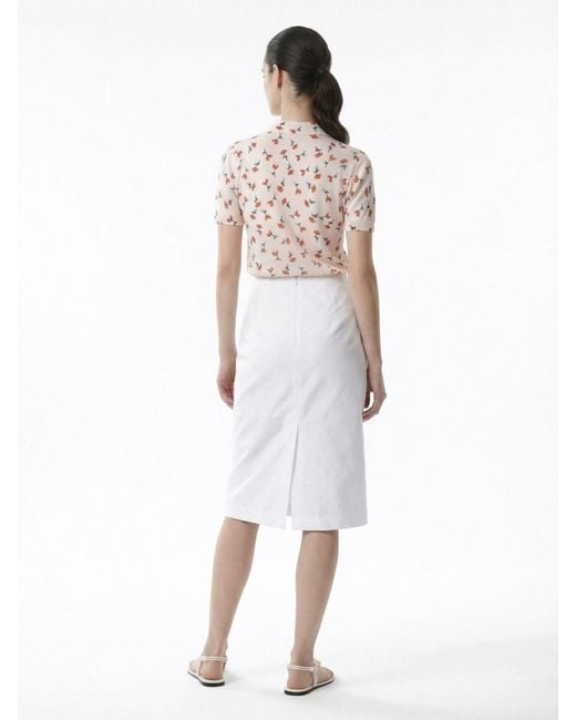 Jil Sander White Midi Mid-Rise Tailored Skirt