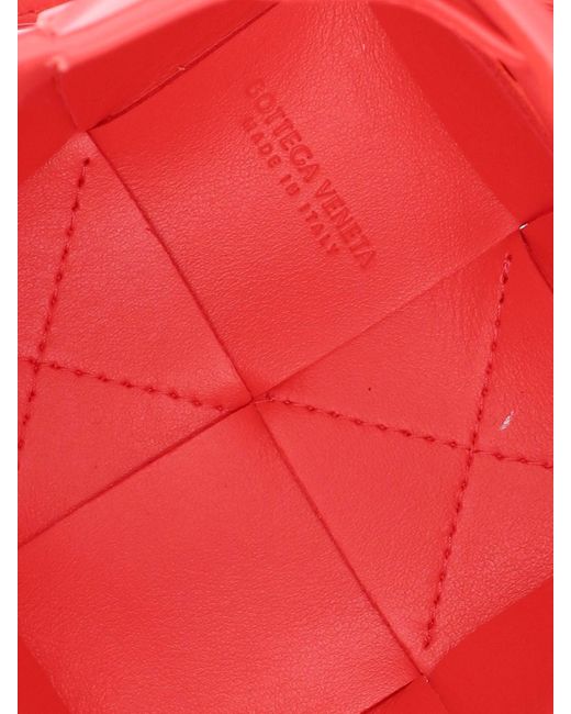 Bottega Veneta Red 'cassette' Bucket Mini Bag