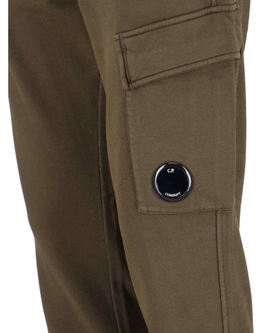 C P Company Green Logo Sporty Pants for men