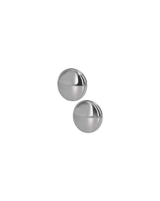 Lemaire White Round Disc Stud Earrings