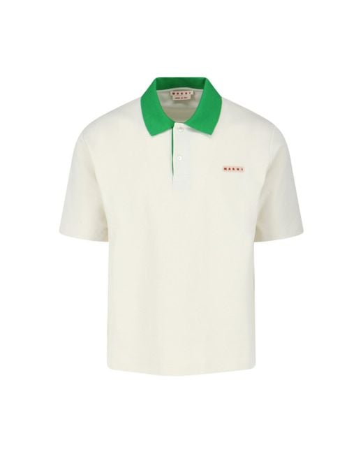 Marni Green Logo Polo Shirt for men