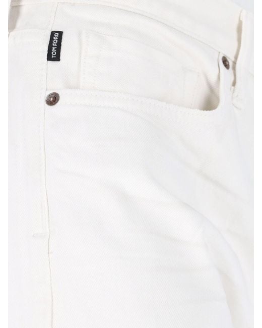 Tom Ford White Straight Jeans for men