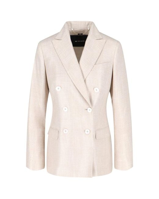 Kiton Natural Double-Breasted Blazer