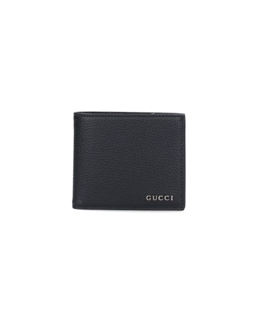 Portafoglio Bi-Fold Logo di Gucci in Black da Uomo