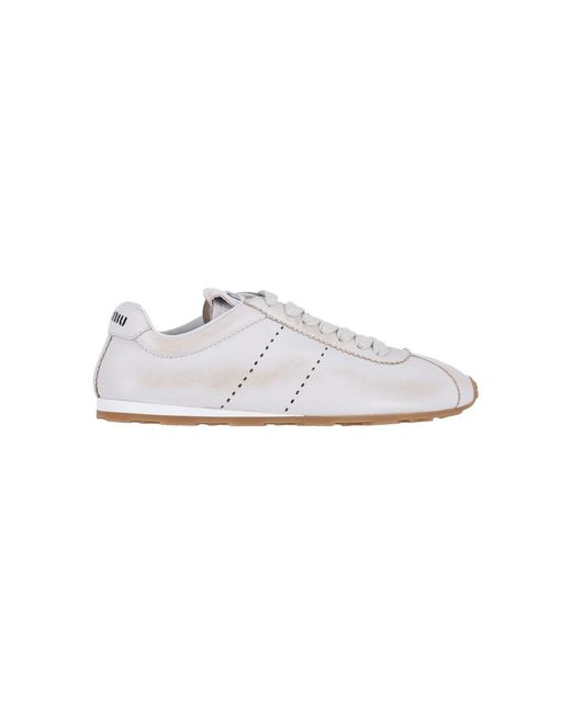 Miu Miu White "Plume" Sneakers