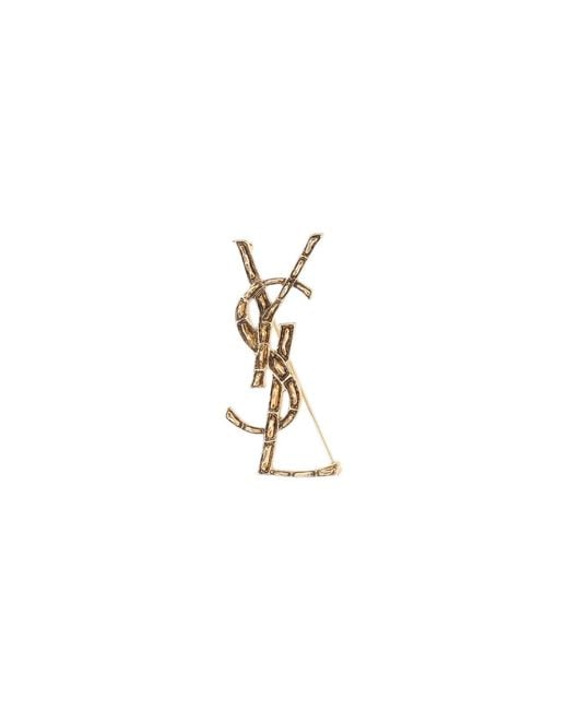 Saint Laurent White Brooch "Cassandre"