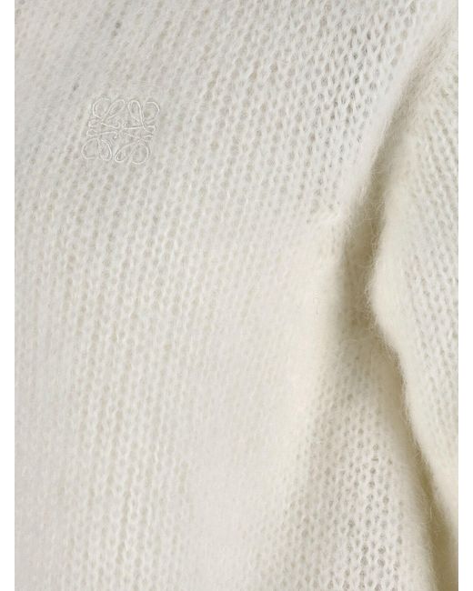Loewe White Mohair Blend Cardigan
