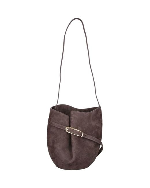 Liffner White Bucket Bag "Belted"