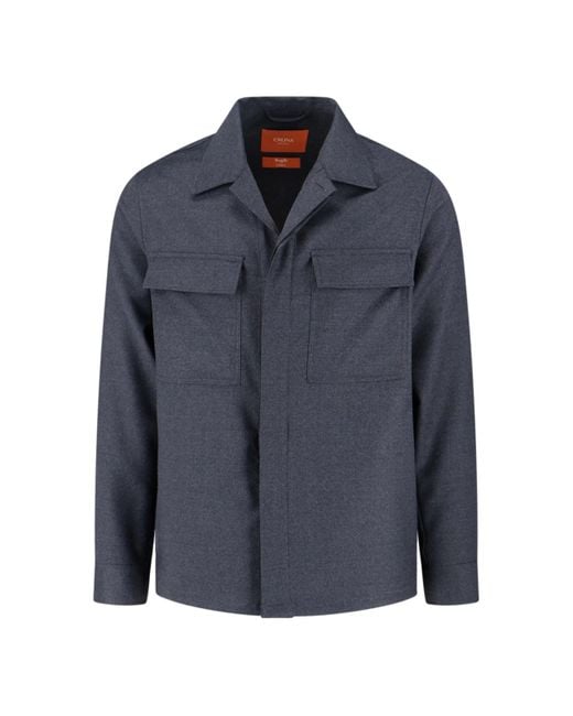 Cruna Blue Virgin Wool Shirt for men