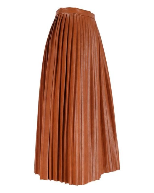 MM6 by Maison Margiela Brown Pleated Midi Skirt
