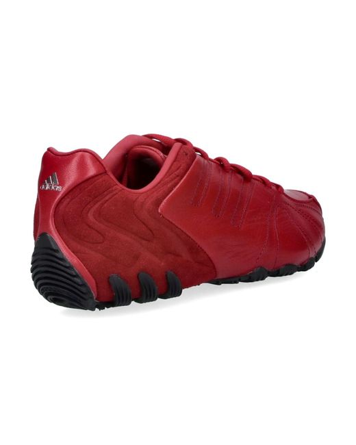 Adidas Red Leather & Textile Sneakers