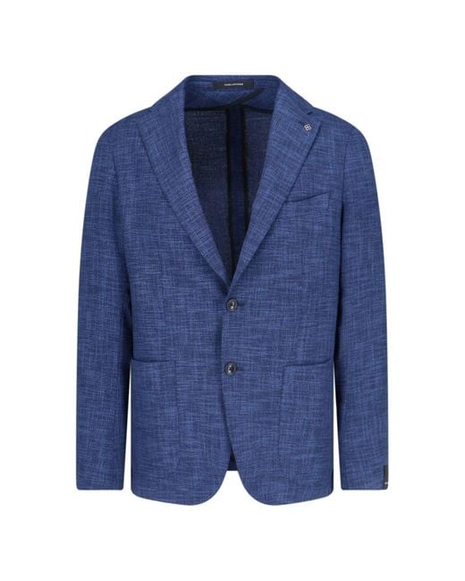 Tagliatore Blue Single-Breasted Blazer for men