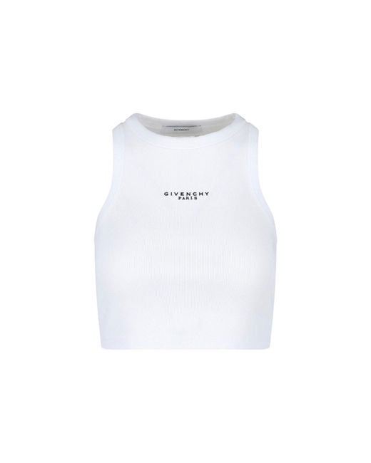 Givenchy White Tank Top Logo