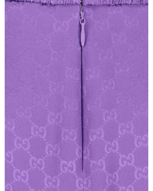 Gonna Midi In Seta di Gucci in Purple