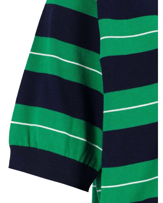 Polo In Maglia Logo di Miu Miu in Green
