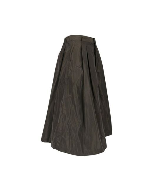 Aspesi White High-Waisted Pleated Midi Skirt