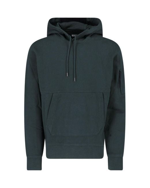 C P Company Green Hoodie "Diagonal Raised" for men