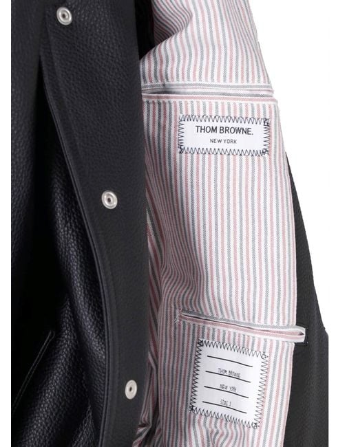 Thom Browne Black Leather Blouson for men