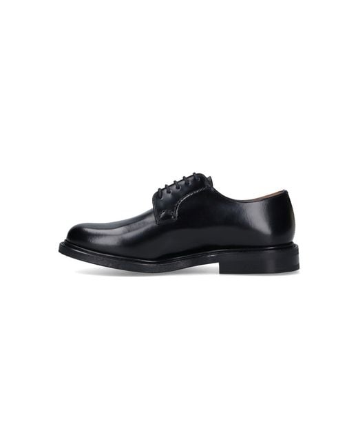 Church's Black Polished Leather Derby Shoes With Rounded Toe for men