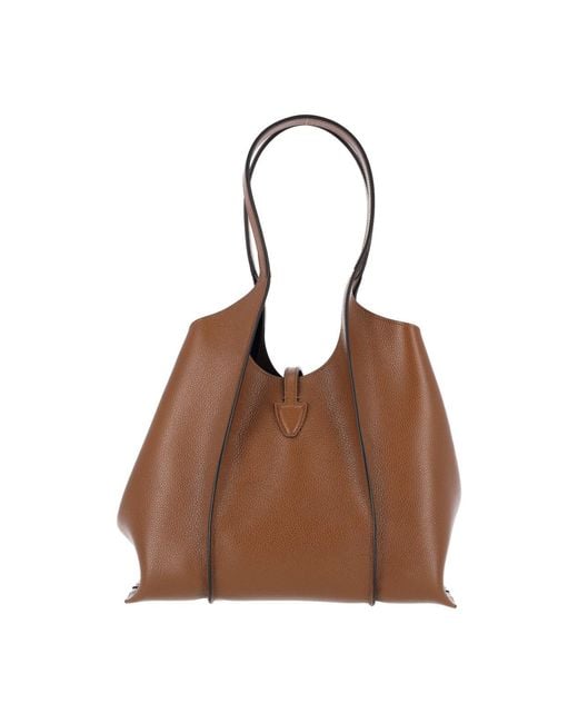 Tod's Brown Small Tote Bag "T Timeless"