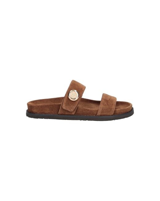 Tory Burch Brown Leather Sandals With Suede Lining