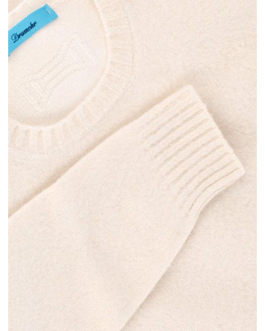 Drumohr White Wool Sweater for men