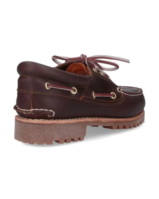 Timberland Brown Authentic 3-Eye Lug Handsewn Boat Shoe For for men