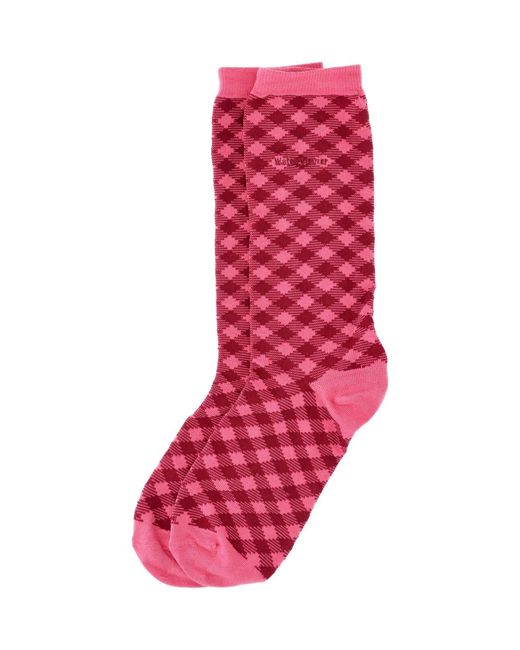 Adidas Originals Pink Set 2 Socks With Check Pattern
