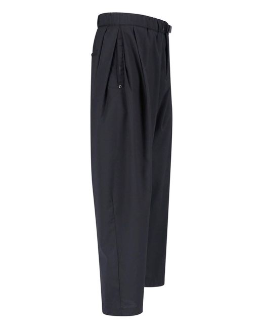 White Sand Blue Wide Leg Pants With Waistband for men