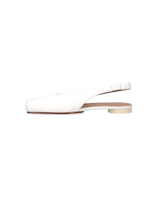 MM6 by Maison Margiela White Slingback Ballet Flats