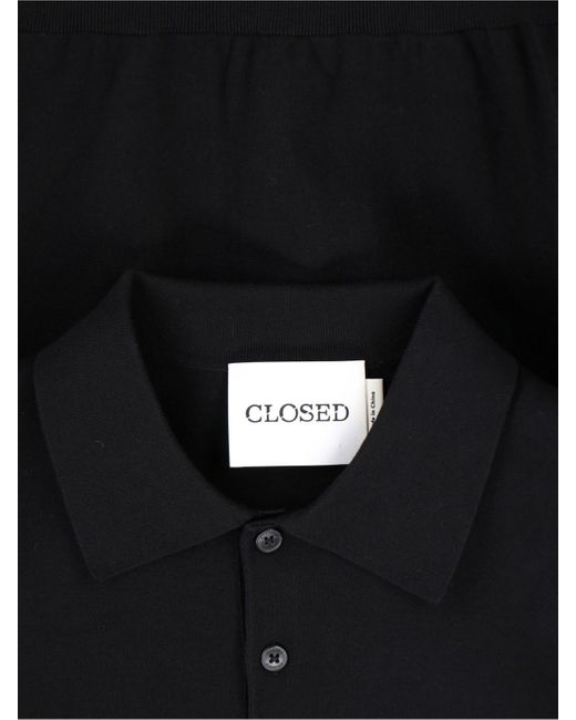 Polo In Cotone di Closed in Black da Uomo