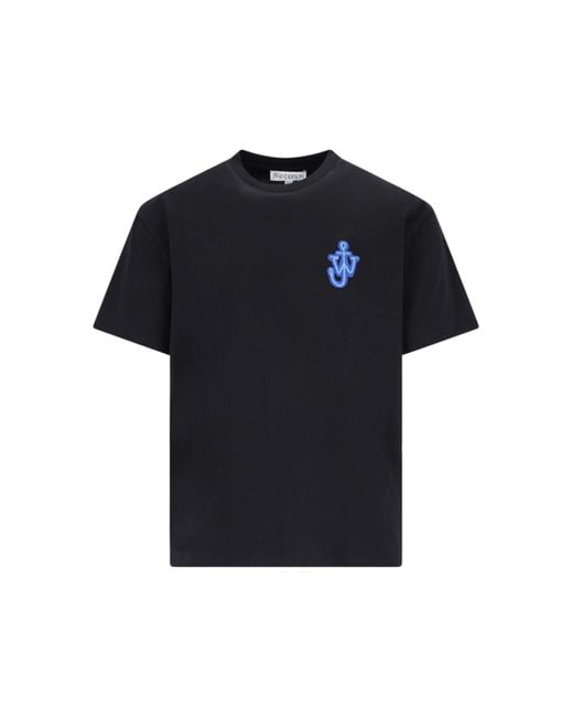 T-Shirt Logo di J.W. Anderson in Blue da Uomo