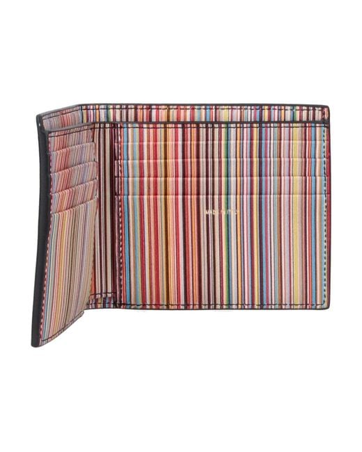 Paul Smith Gray Leather Bi-Fold Wallet for men