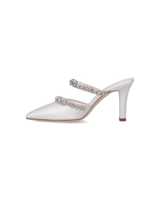 Manolo Blahnik White "Vedadamu" Mules