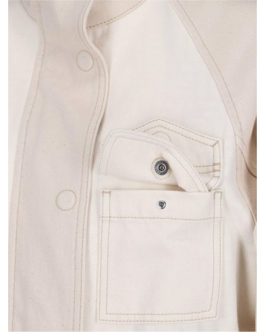 Giacca Blouson A Collo Alto di Fendi in White