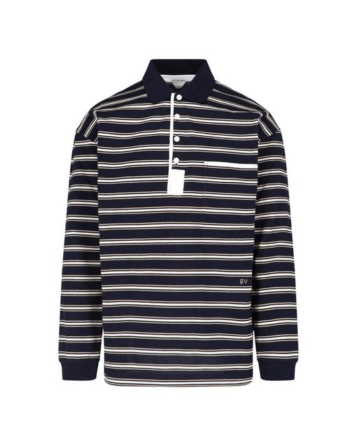 Bottega Veneta Blue Striped Polo for men