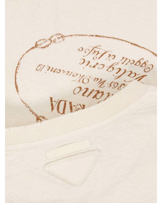 Prada White Printed T-Shirt